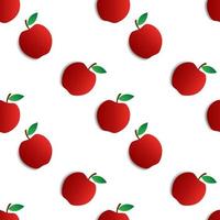 seamless pattern red apple fruit vector design. white background. design for wallpaper, backdrop, cover, print design and your design needs.