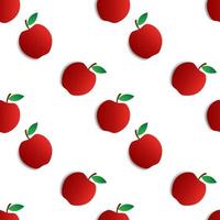 seamless pattern red apple fruit vector design. white background. design for wallpaper, backdrop, cover, print design and your design needs.