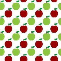 diseño de vector de fruta de manzana roja verde de patrones sin fisuras. Fondo blanco. diseño para papel tapiz, telón de fondo, portada, diseño de impresión y sus necesidades de diseño.