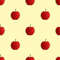 seamless pattern design illustration of an apple with a shadow effect. yellowish white background. fruit wallpaper, paper, and ready to print on fabric. vector