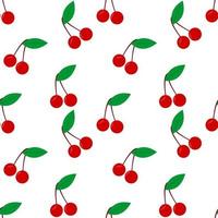 seamless pattern red cherry fruit vector design. white background. design for wallpaper, backdrop, cover, print design and your design needs.