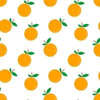 seamless pattern vector illustration of orange fruit and green leaf design. yellow background. design for wallpaper,backdrop and print on fabric. modern templates