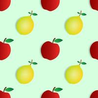 seamless pattern red apple and yellow lemon fruit vector design. white background. design for wallpaper, backdrop, cover, print design and your design needs.