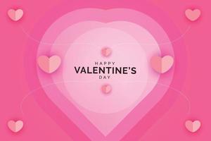 Valentines Day Background Papercut style vector