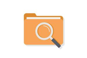 Folder file search icon vector