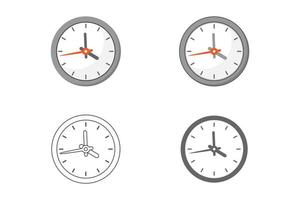 ilustración de vector de reloj, esquema de icono de reloj