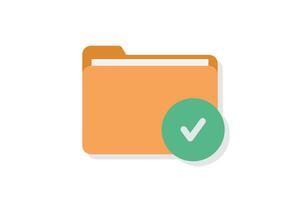 Folder file check mark icon vector