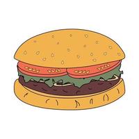 Burger on a white background vector