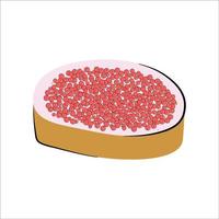 Sandwich with red caviar vector