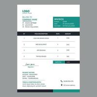 Flat professional invoice design template for corporate. vector