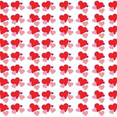 Pink heart and red heart pattern on white vector background. valentine's day