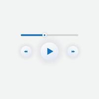 icono de reproductor de música multimedia en vector. reproducción moderna de la aplicación de música. navegación multimedia en el dispositivo de teléfono inteligente. con elegante color azul vector