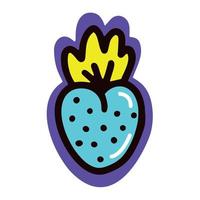 Blue berry sticker on a white background. Vector illustration
