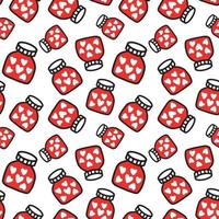 Seamless pattern of Jars with heart. Pattern for Valentines day vector