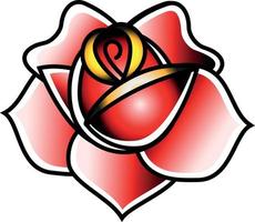 Rose in old school tattoo style. vector illustration