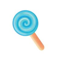 Bright blue lollipop on stick. Vector illustration