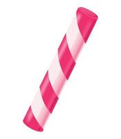 Pink and white striped candy stick vector