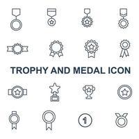 trophy and medal icon for web, presentation, logo, Icon Symbol. vector