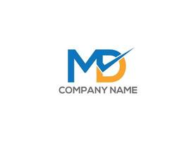 md initial logo design vector icon template