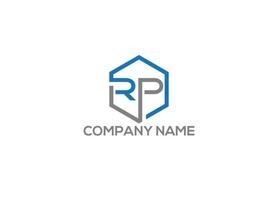 rp initial logo design vector icon template with white background