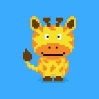 Pixel art giraffe character vector