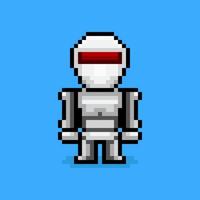 Pixel art robot character vector