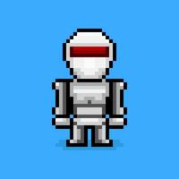 Pixel art robot character vector