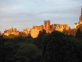 Edinburgh castle at sunset photo