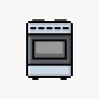 horno en estilo pixel art vector