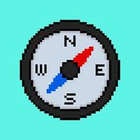 Compass in pixel art style vector