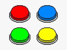 Game buttons pixel art vector