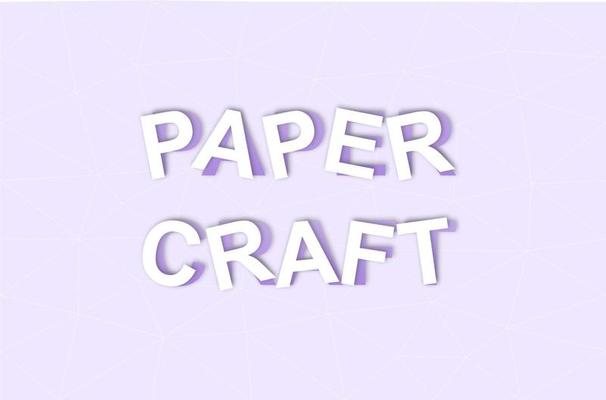 Paper craft text effect template design with 3d paper cut out style use for business brand and logo. Design element for leaflets, cards, envelopes, covers, flyers sales. Vector illustration.