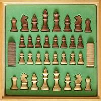 Wooden chess pieces photo