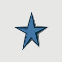 awesome blue star flat vector illustration