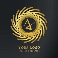 oro de lujo de color degradado moderno y moderno para el diseño de su empresa de logotipos vector