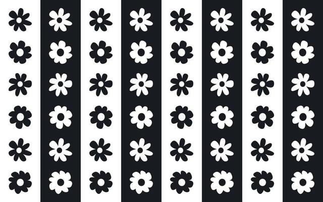 black and white flower pattern by zebra stripes Seamless floral For Printing wall textile