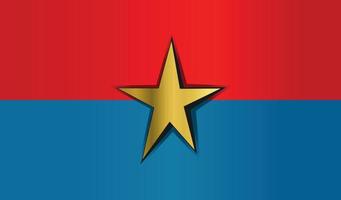 símbolo de la bandera comunista del vietcong vector de gradiente dorado