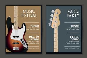 Creative music party festival poster flyer brochure template vector background for advertising