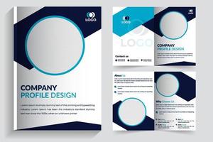 diseño de folleto comercial corporativo, folleto doble, diseño de plantilla de folleto de 4 páginas, páginas comerciales corporativas. perfil de la empresa, diseño de banner de publicación en redes sociales, banner de redes sociales, banner digital vector