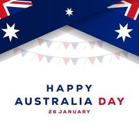 minimalist happy Australia day design with flag and ornament. vector illustration
