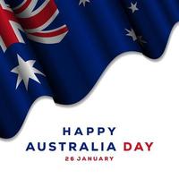 happy Australia day design elegant with a realistic Australian flag. vector Australia day