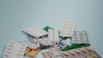 close-up de comprimidos de comprimidos de blister video