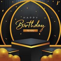 Happy birthday social media post template vector