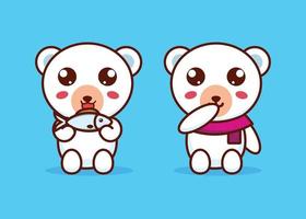 Cute Polar Bear Cartoon Illustration vector