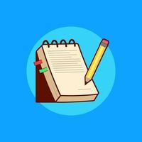 notebook and pencil vector illustration