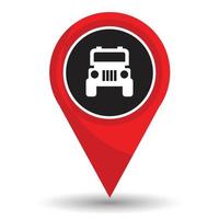 Pointer location with car icon vector