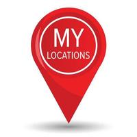 Pointer my location text icon vector