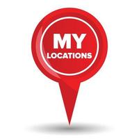 Pointer my location text icon vector