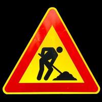 Road work sign photo
