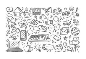 Hand Drawn Social Media Doodle Icon vector